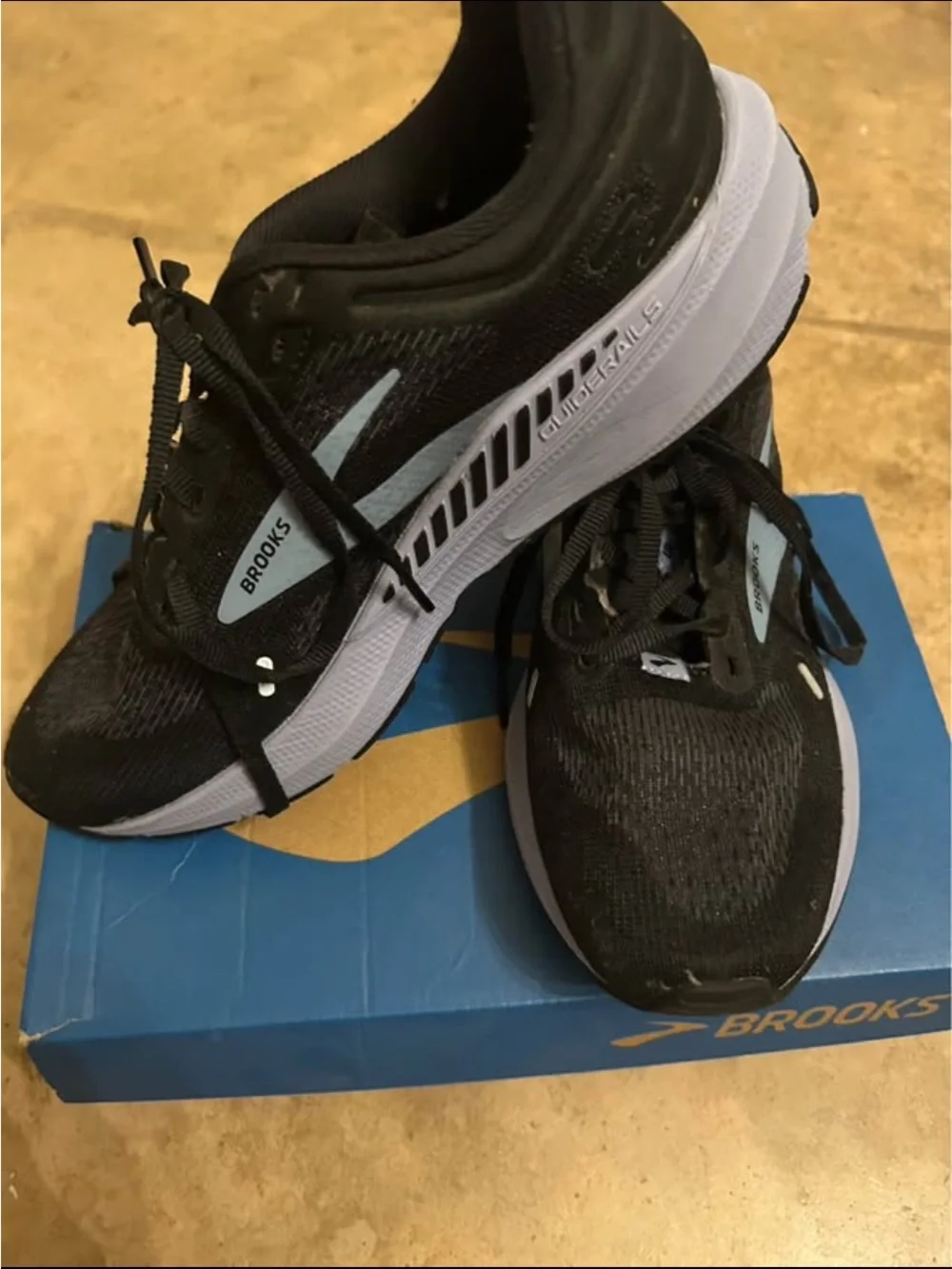 Brooks Black Sneakers with Pale Blue Accents